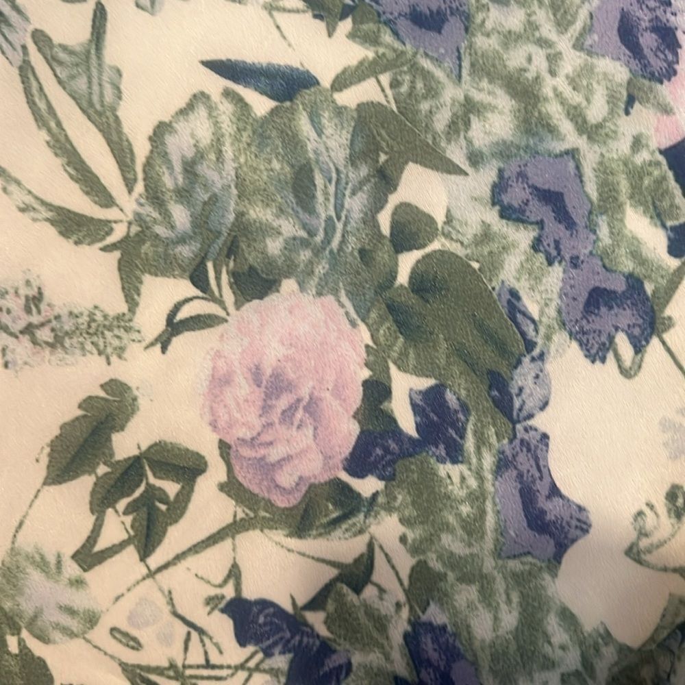 NWT Cider szXXS Floral purple green white spaghetti strap side zip dress - Picture 11 of 15